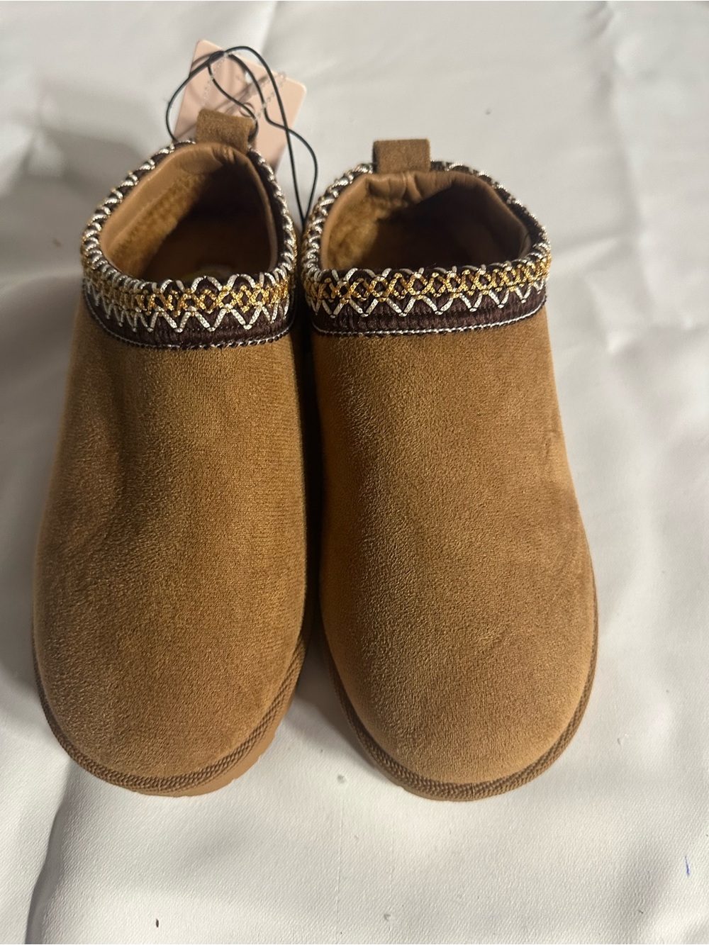 Kids Suede Slip-On Shoes in Chestnut Brown